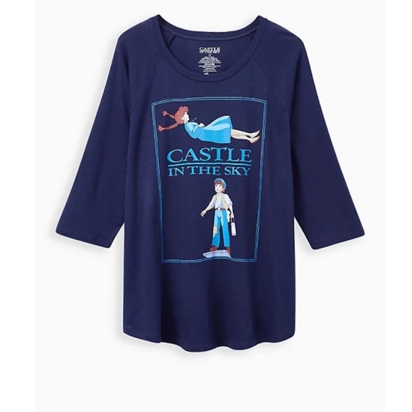NWT TORRID HER UNIVERSE STUDIO GHIBLI RAGLAN TOP HERITAGE SLUB CASTLE IN SKY - Picture 4 of 5